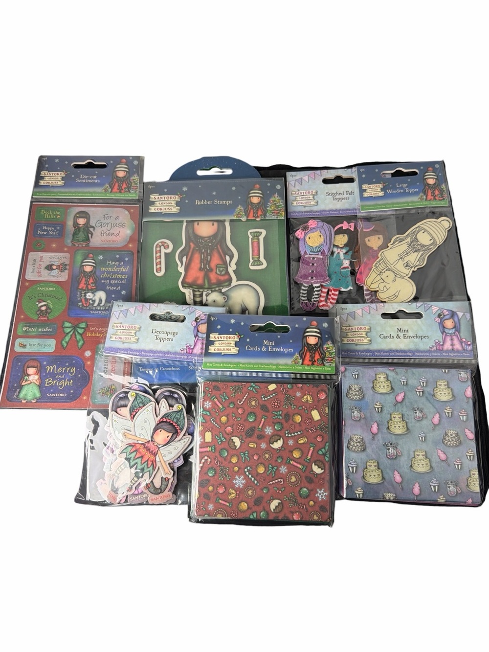Santoro Gorjuss Girl Rubber Stamp Lot mixed lot envelope toppers
